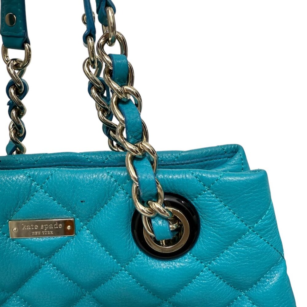 Kate Spade Gold Coast Small Maryanne Quilted Mid Teal Leather bag - Picture 11 of 16
